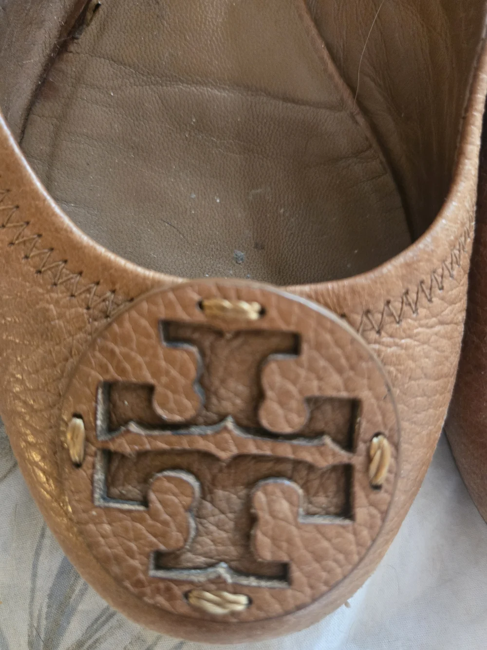 Tory Burch Womens Tan Leather Reva Ballet Flats 7
